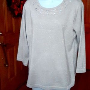 Cathy Daniels silver pullover sweater